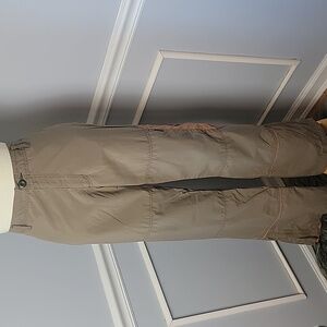 G.H. BASS Olive Green Orange Lightweight Flat Front Ankle Zip Athleisure Pant 12